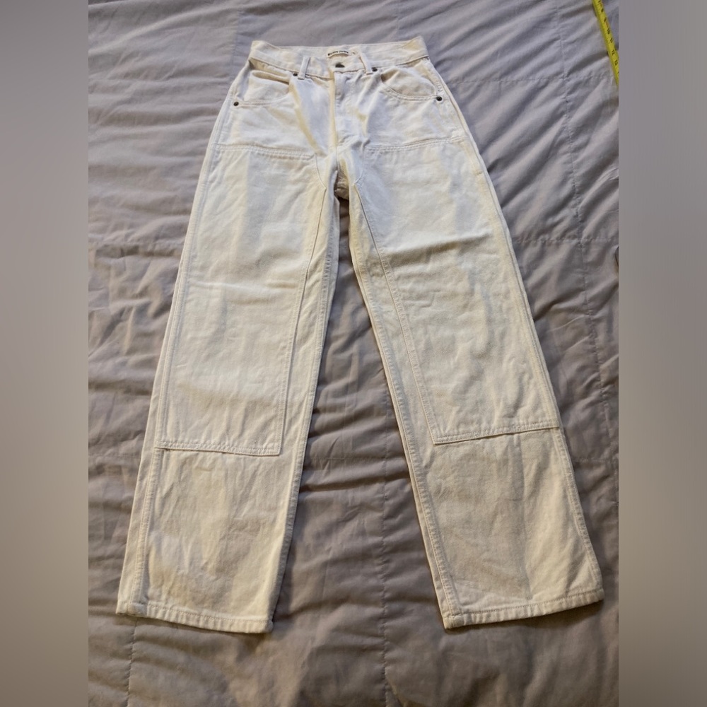 Rudy Jude White Cropped Workwear Jeans